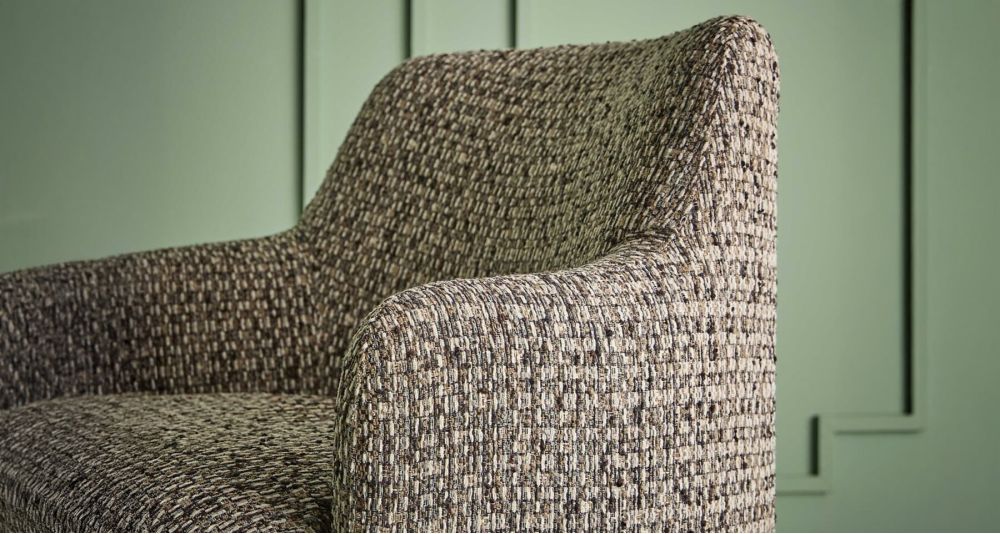 Fauteuil pivotant en tweed Sinclair