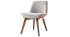 Chaise beige et bois finition noyer Nico - 3