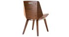 Chaise beige et bois finition noyer Nico - 5