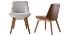 Chaise beige et bois finition noyer Nico - 6