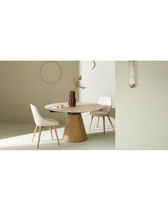 Table en céramique ronde crème diamètre 135 cm Lumio - 1