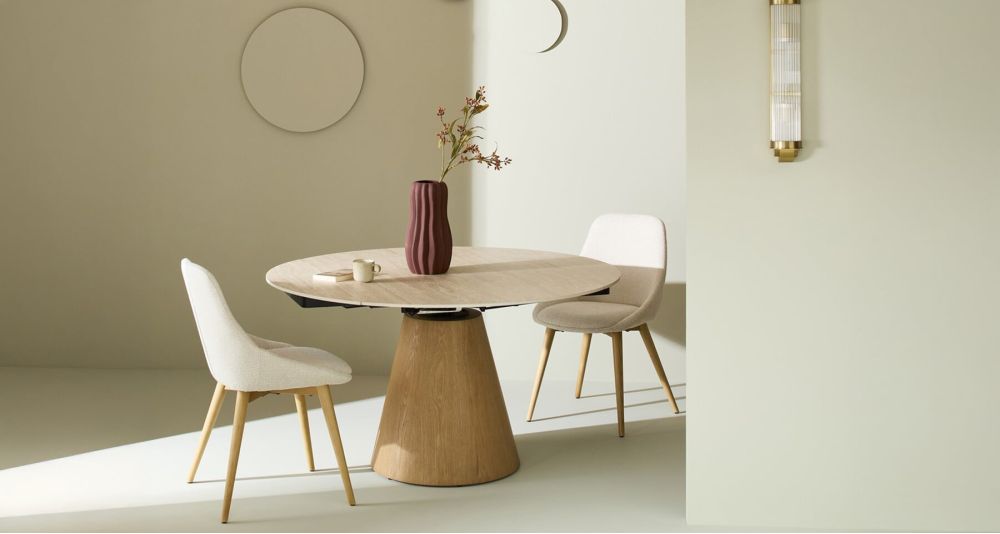 Table ronde extensible en céramique Lumio