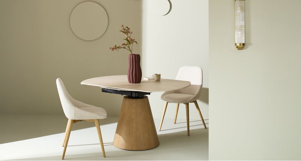 Table ronde extensible en céramique Lumio