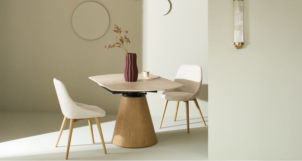 Table ronde extensible en céramique Lumio