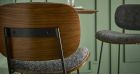 Chaise de comptoir en tissu gris Olympia - 4