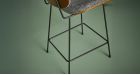 Chaise de comptoir en tissu gris Olympia - 7