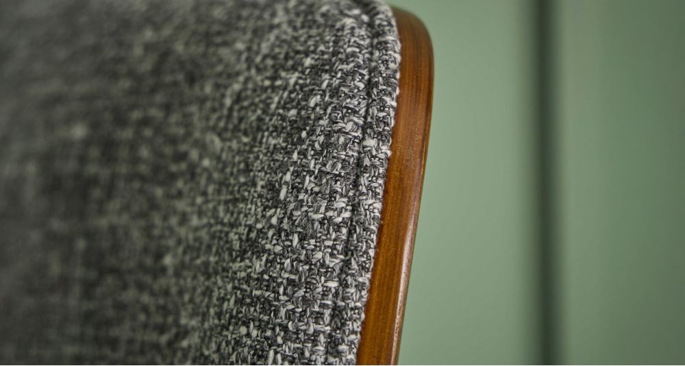 Chaise de comptoir tissu gris vintage Olympia