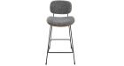 Chaise de comptoir en tissu gris Olympia - 1