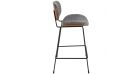 Chaise de comptoir en tissu gris Olympia - 2