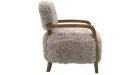 Fauteuil en fourrure beige Gengis -3