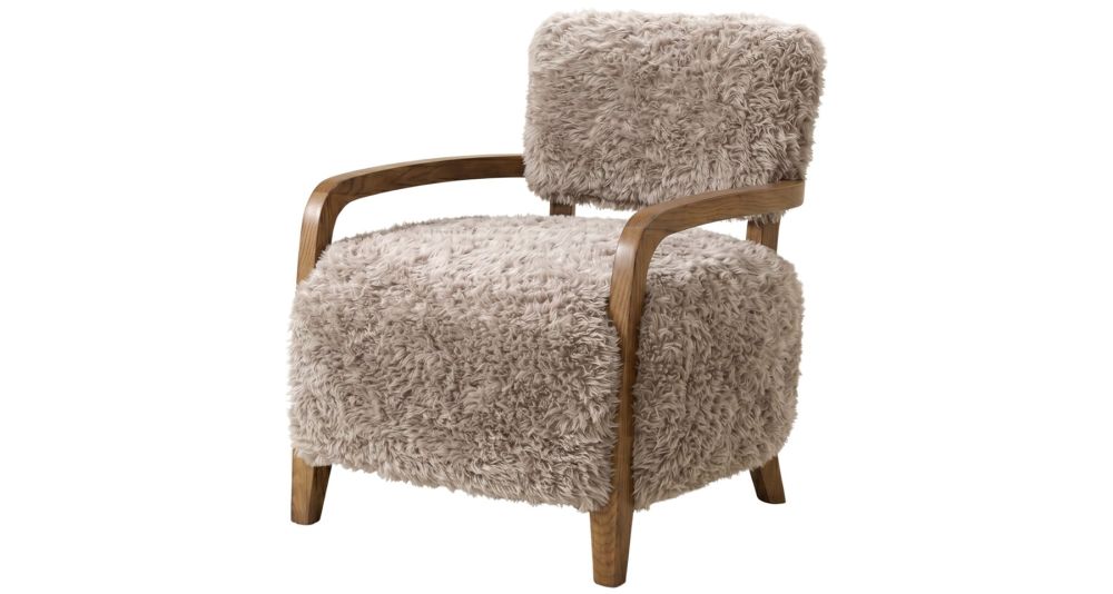 Fauteuil en fausse fourrure style contemporain Gengis