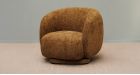 Fauteuil rotatif en tissu Moeraki - Marron - 1