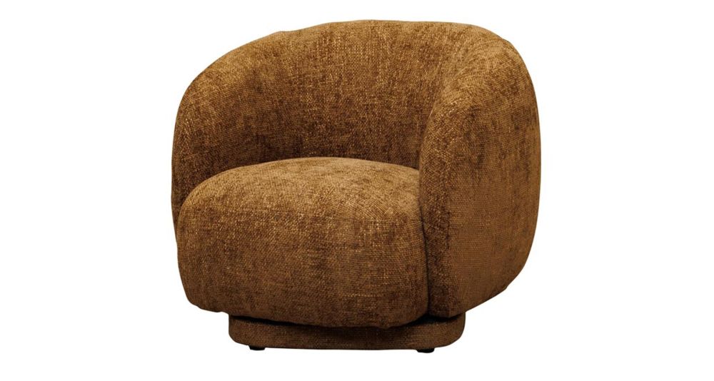 Fauteuil Moeraki rotatif en tissu, confort design enveloppant