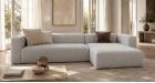 Canapé d'angle profond convertible Vegas - Family Bedding - ambiance - tissu gris clair