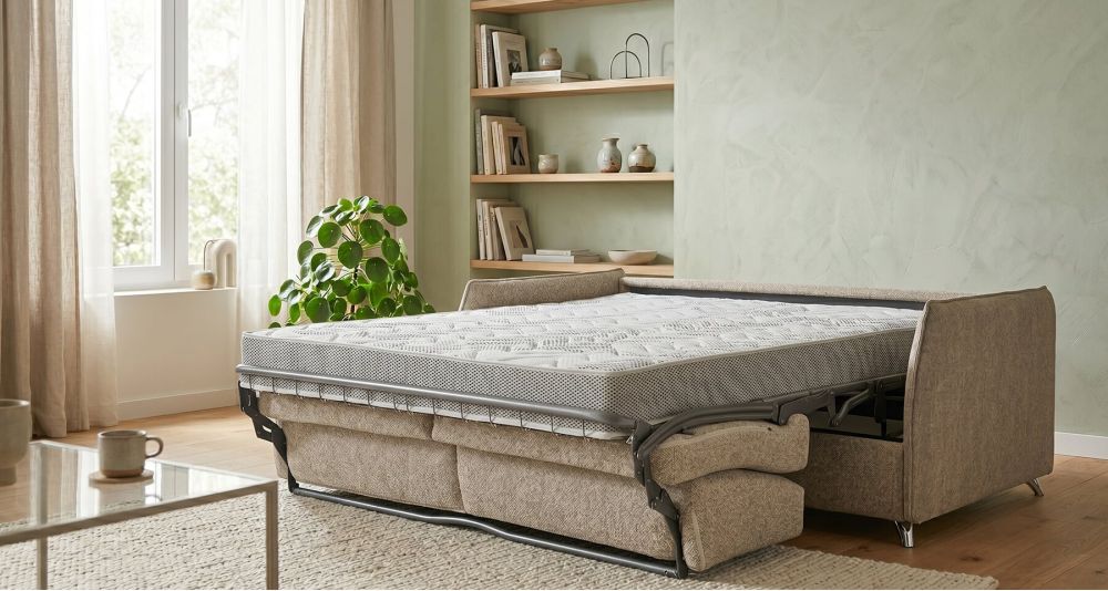 Canapé-lit Kreo avec matelas épais, couchage confortable