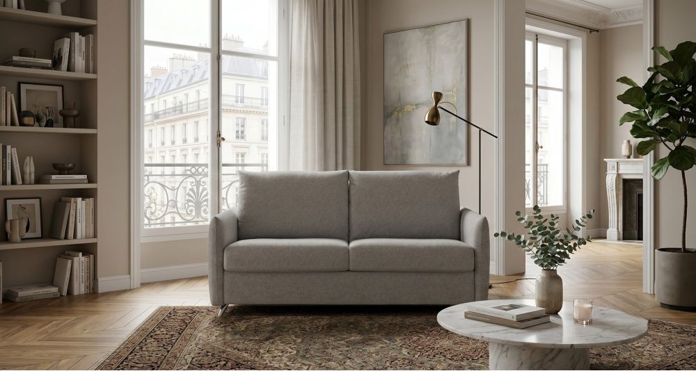 Canapé convertible 3 places gris Soft