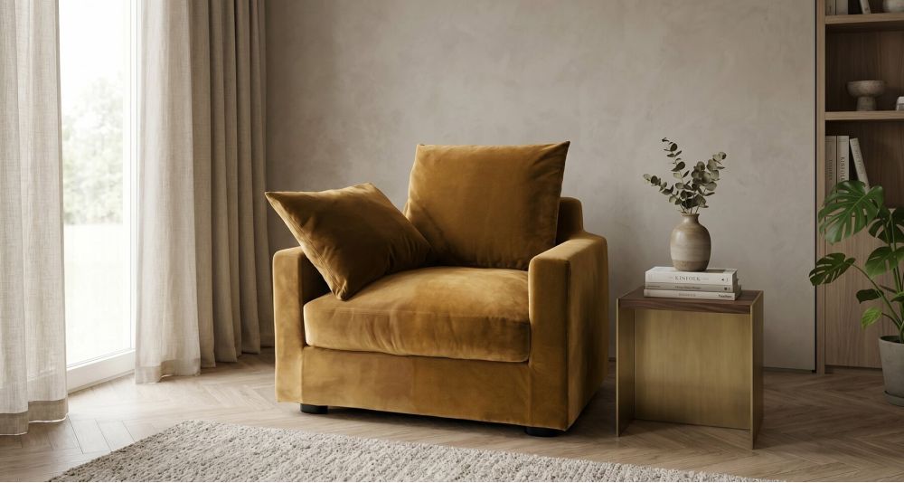 Fauteuil Blagnac 85 x 90 cm, velours chic et confort cosy