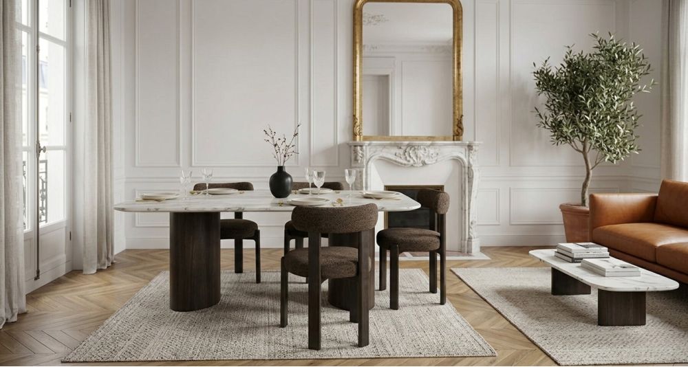 Chaise de repas marron Albany