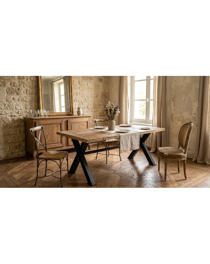 Table repas industrielle 200 cm Dunkerton