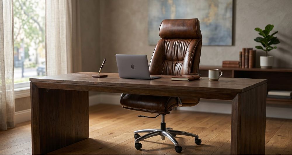 Fauteuil de direction en cuir pleine fleur Glacier Peak