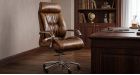 Fauteuil de direction en cuir pleine fleur Glacier Peak - cuir marron - ambiance -1