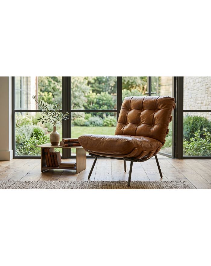Fauteuil capitonné vintage en cuir Nighthawk - 1