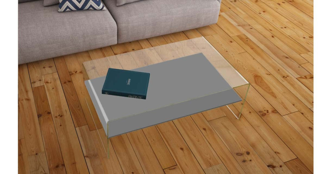 Table basse design contemporain à double plateau en verre Eleonore