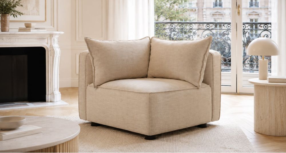 Chauffeuse d’angle Elena Home Spirit modulable haut de gamme