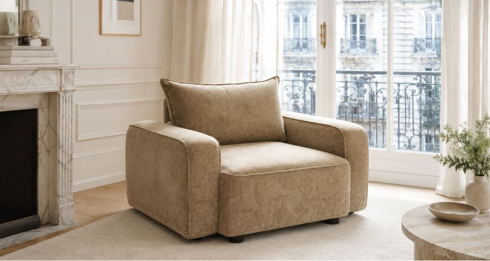 Grand fauteuil Elena Home Spirit – fauteuil XL confortable