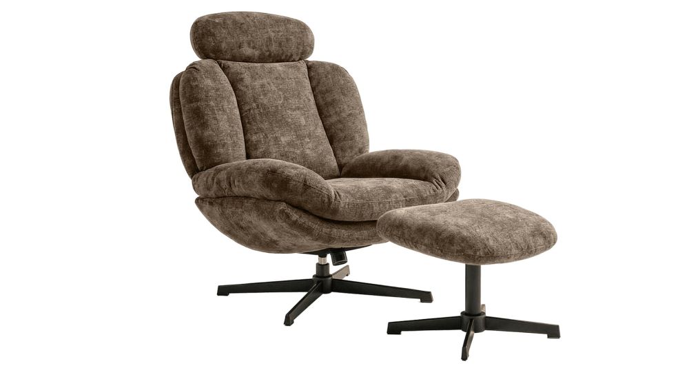 Fauteuil pivotant avec repose-pieds Davis