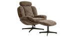 Fauteuil avec repose pieds Davis - Beige - 1
