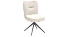 Lot de 2 chaises pivotantes en tissu Munich - Blanc cassé - sans accoudoirs - 1