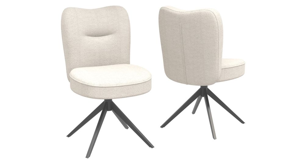 Lot de 2 chaises pivotantes en tissu Munich