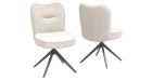 Lot de 2 chaises pivotantes en tissu Munich - Blanc cassé - sans accoudoirs - 3