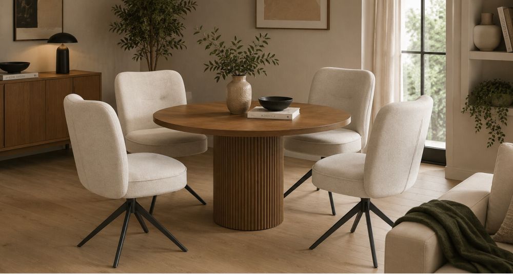 Lot de 2 chaises pivotantes en tissu Munich