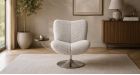 Fauteuil Nolan design tablette intégrée - Beige - 6