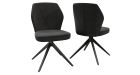 Lot de 2 chaises assisses pivotantes Vienna - Anthracite - Sans accoudoirs - 3
