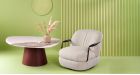 Fauteuil en tissu pivotant Michel - 9