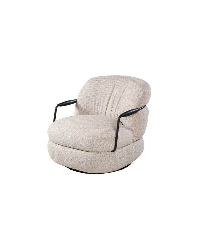Fauteuil en tissu pivotant Michel - 1