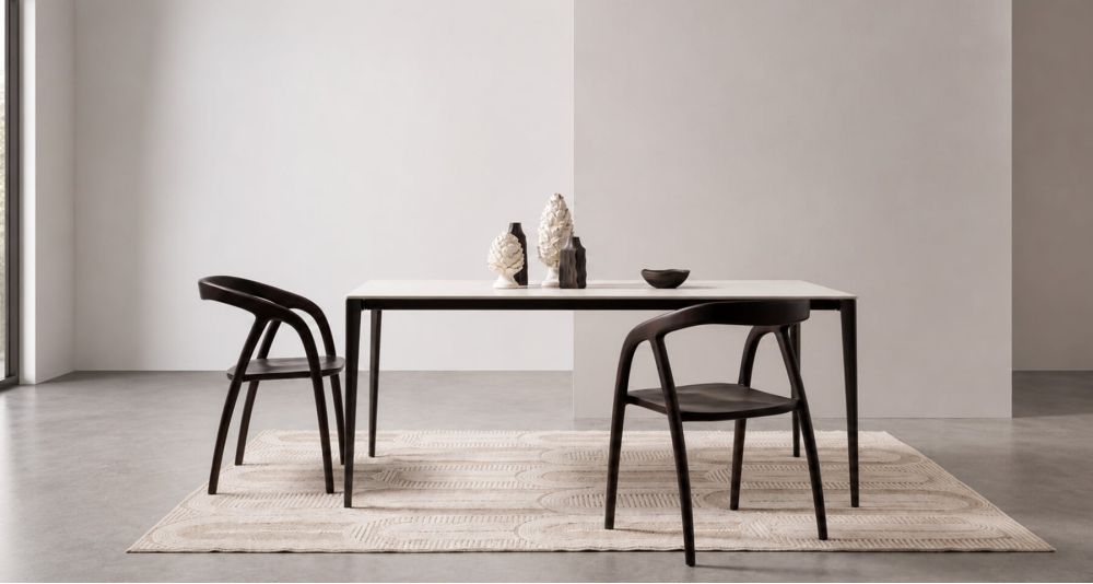 Lot de 4 chaises en teck naturel Dotty