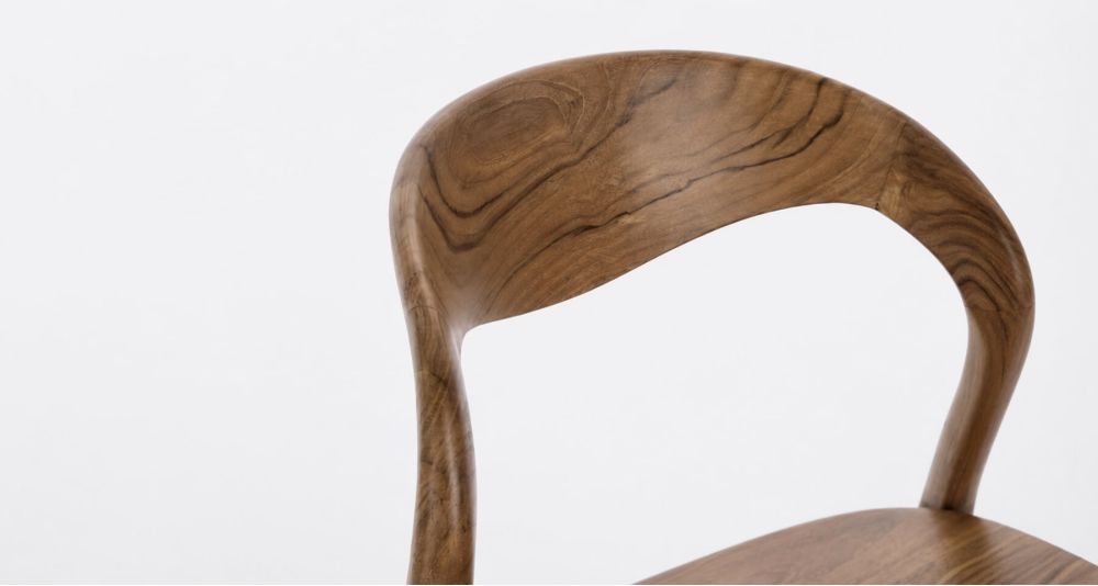 Lot de 4 chaises contemporaines en teck Miley
