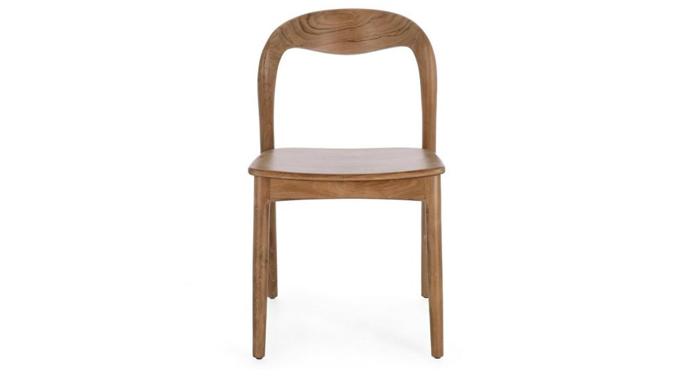 Lot de 4 chaises contemporaines en teck Miley