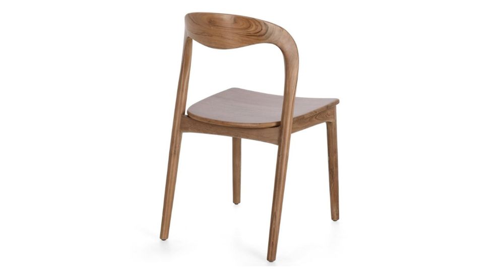 Lot de 4 chaises contemporaines en teck Miley