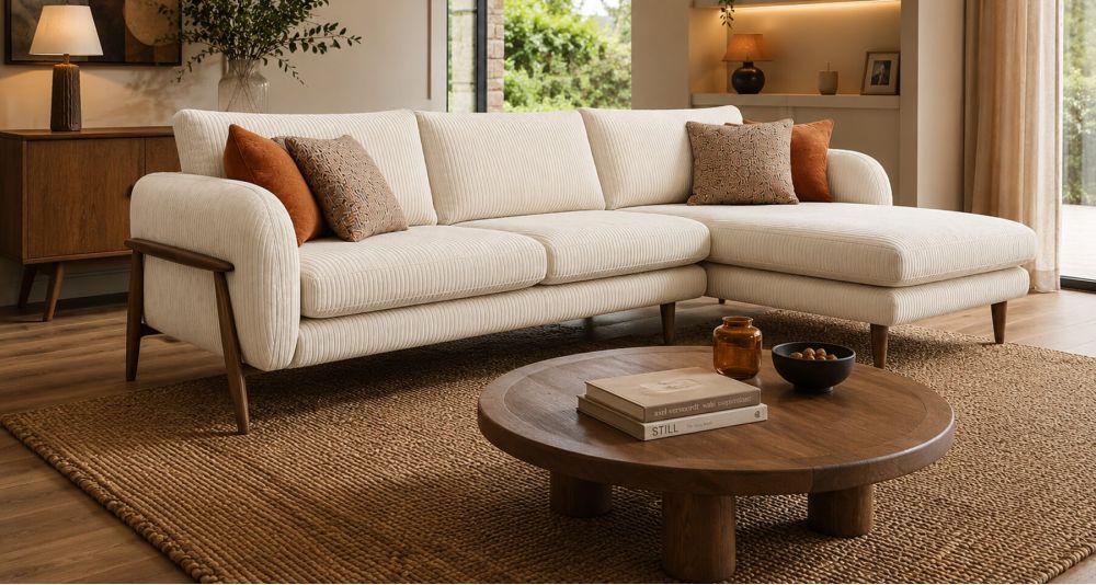 Canapé d’angle moderne pieds hauts Rivano