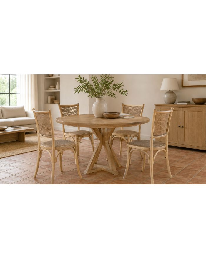 Lot de 4 chaises en bois Carrel - Naturel - 1