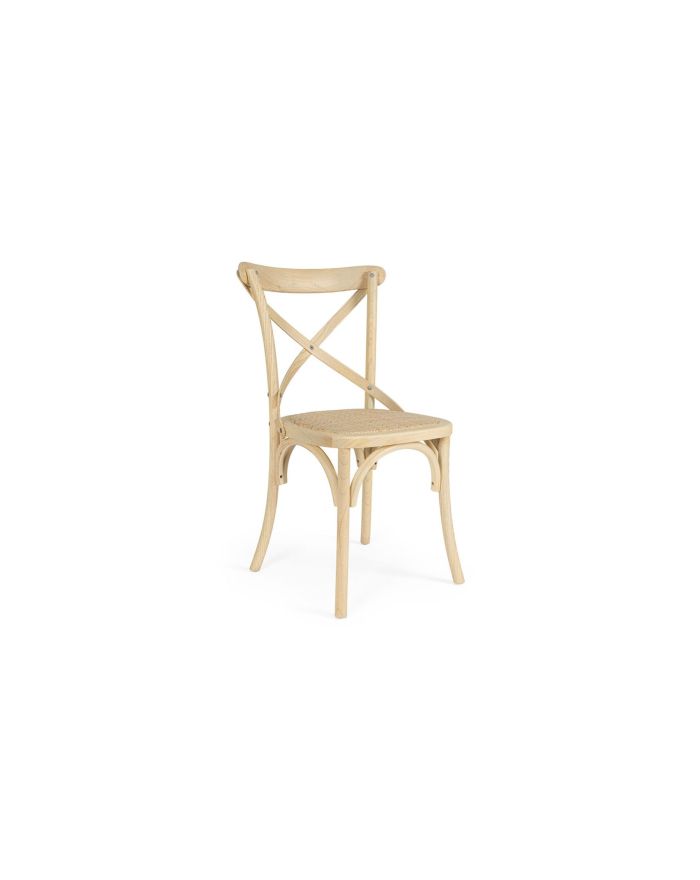 Lot de 4 chaises en rotin Cross - Naturel - 1