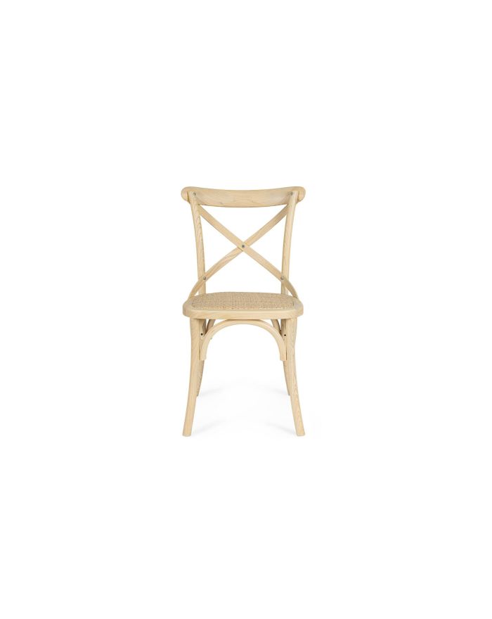Lot de 4 chaises en rotin Cross - Naturel - 1