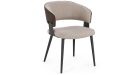Lot de 2 chaises bi-matière Romy - Marron - 1