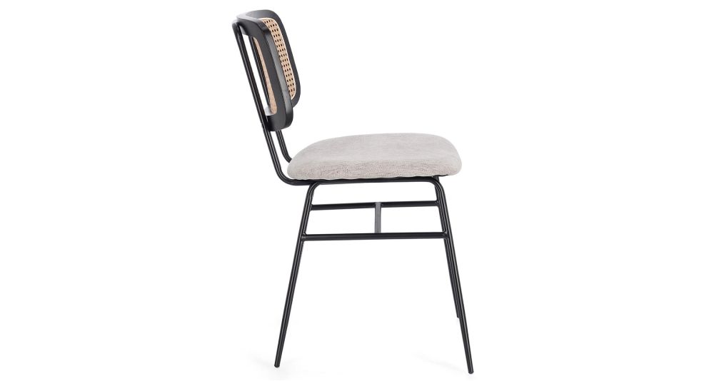 Lot 4 chaises en cannage et tissu Glenna