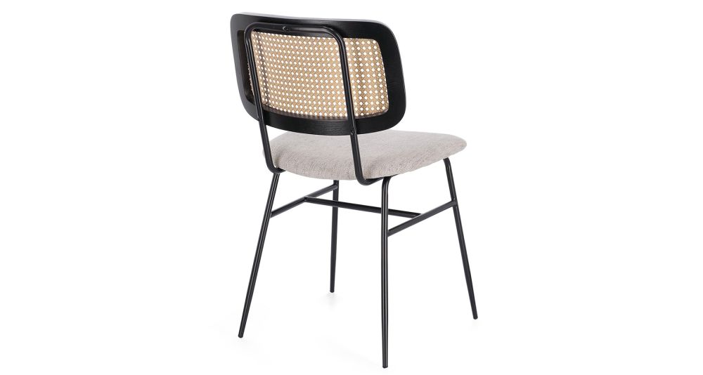 Lot 4 chaises en cannage et tissu Glenna